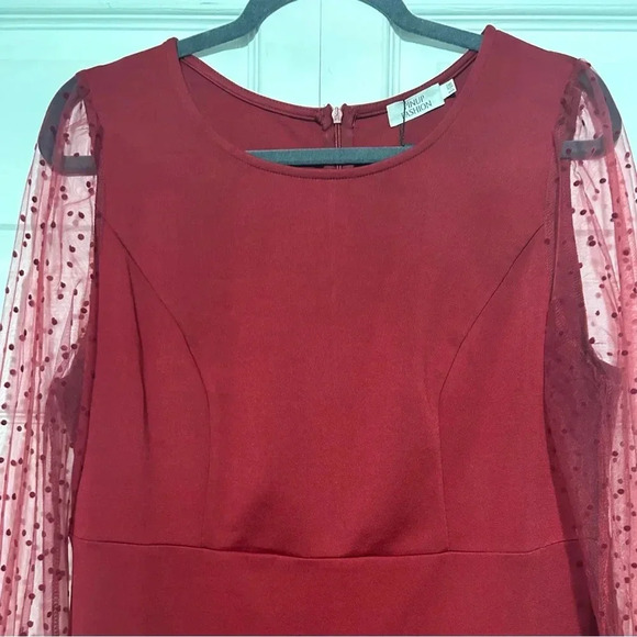 SHEIN Plus Mesh Bishop Sleeve Dress Size 14W. NWT excellent condition. - Picture 9 of 10